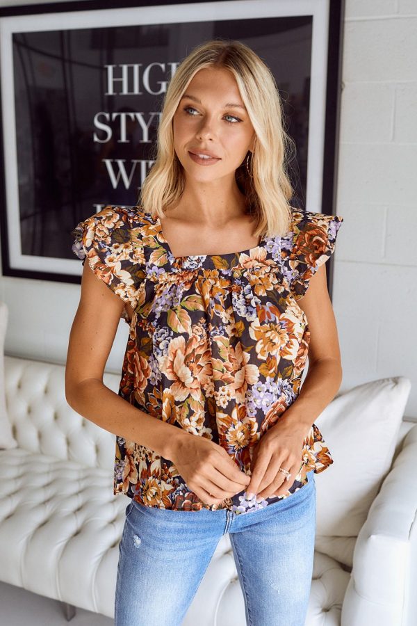 Chambers Floral Ruffle Blouse